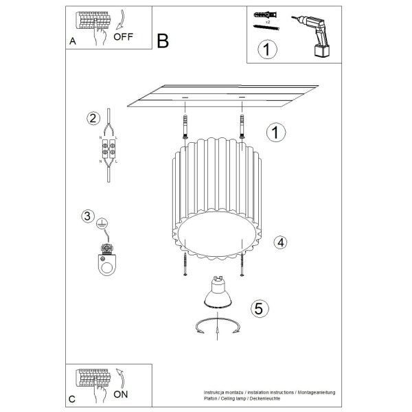 Deckenlampe Spot GU10 Beige Ø10 cm rund Aluminium