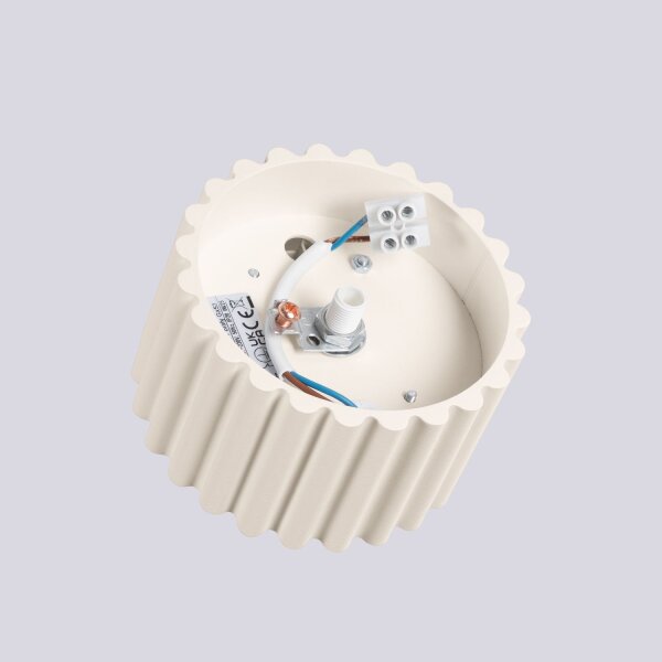 Runde Deckenleuchte GX53 Beige Ø10 cm Aluminium flach