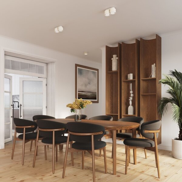 Runde Deckenleuchte GX53 Beige Ø10 cm Aluminium flach