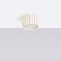 Runde Deckenleuchte GX53 Beige Ø10 cm Aluminium flach