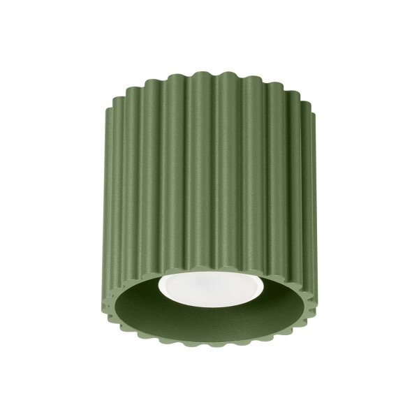 Deckenlampe Spot GU10 Olivgrün Ø10 cm rund Aluminium