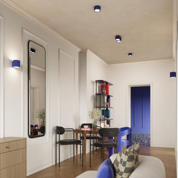 Deckenleuchte Aluminium GX53 21 cm 2-flammig Marineblau