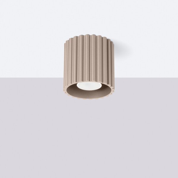 Deckenleuchte GU10 Modern Taupe rund Ø10 cm Aluminium