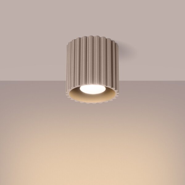 Deckenleuchte GU10 Modern Taupe rund Ø10 cm Aluminium