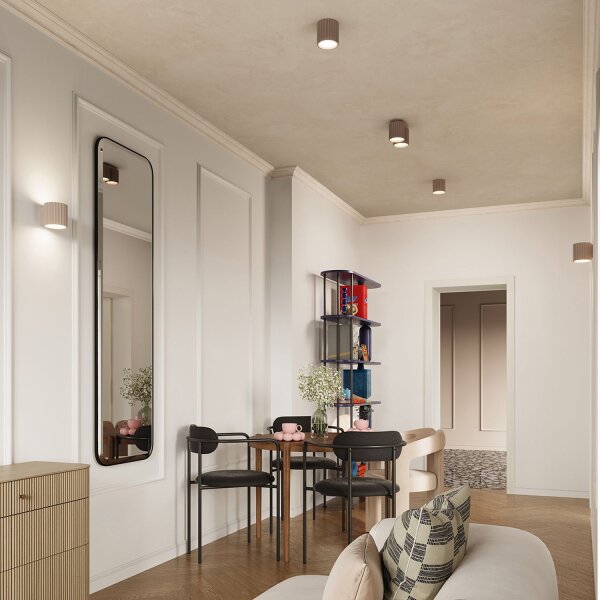 Deckenleuchte Aluminium Taupe GU10 21 cm lang Modern