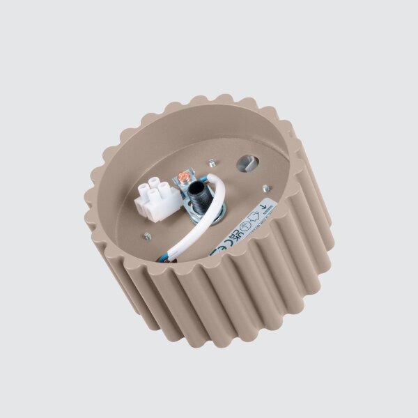 Flache Deckenleuchte GX53 Taupe rund Ø10 cm Aluminium
