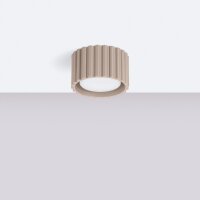 Flache Deckenleuchte GX53 Taupe rund Ø10 cm Aluminium