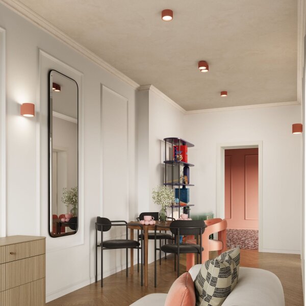 Deckenleuchte Aluminium GX53 21 cm Pfirsich 2-flammig