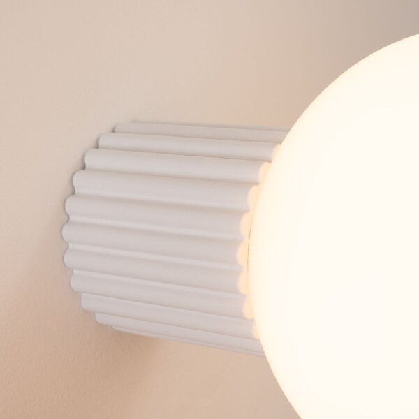 Wandleuchte Bad IP44 Weiß G9 B:12 cm Glas blendarm