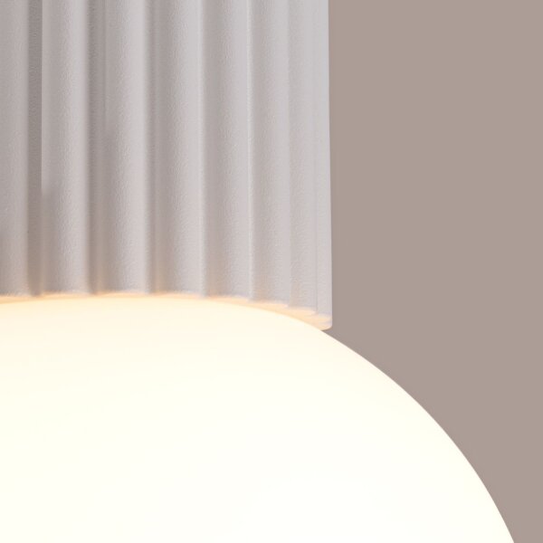 Deckenlampe Bad Weiß IP44 G9 rund Ø12 cm Glas Alu