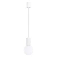 Pendelleuchte Wei&szlig; Glas Alu G9 &Oslash;12 cm rund blendarm