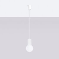 Pendelleuchte Weiß Glas Alu G9 Ø12 cm rund...
