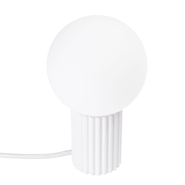 Runde Tischlampe Glas Weiß G9 19 cm Kugel blendarm
