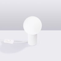 Runde Tischlampe Glas Weiß G9 19 cm Kugel blendarm