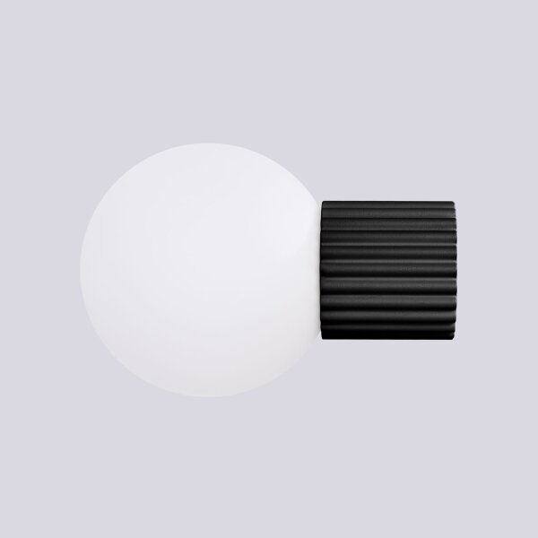Wandleuchte Bad IP44 Schwarz G9 H:12 cm Glas blendarm