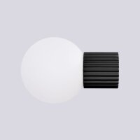 Wandleuchte Bad IP44 Schwarz G9 H:12 cm Glas blendarm