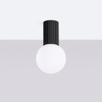 Deckenlampe Bad Schwarz IP44 G9 rund Ø12 cm Glas Alu