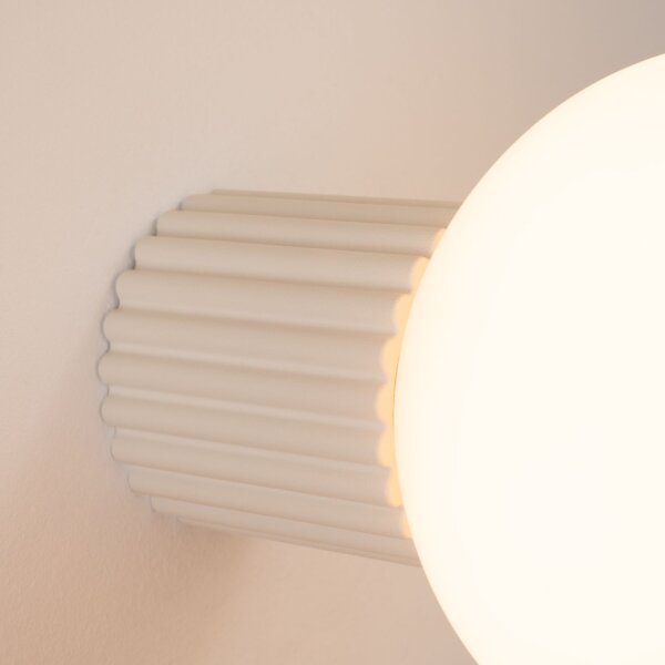 Wandleuchte Bad IP44 Beige G9 T:17 cm Glas blendarm
