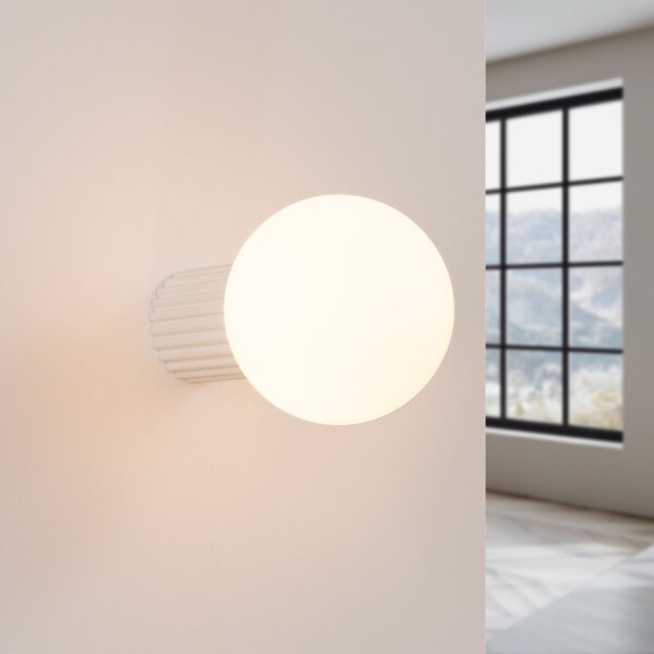 Wandleuchte Bad IP44 Beige G9 T:17 cm Glas blendarm