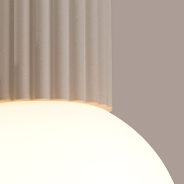 Deckenleuchte Glas Beige G9 IP44 Ø12 cm Aluminium