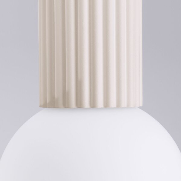 Deckenleuchte Glas Beige G9 IP44 Ø12 cm Aluminium