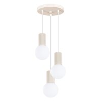 Pendelleuchte Glas Beige Aluminium G9 B:25 cm 3-flammig