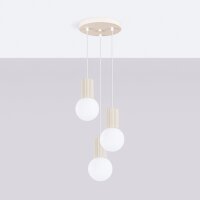 Pendelleuchte Glas Beige Aluminium G9 B:25 cm 3-flammig