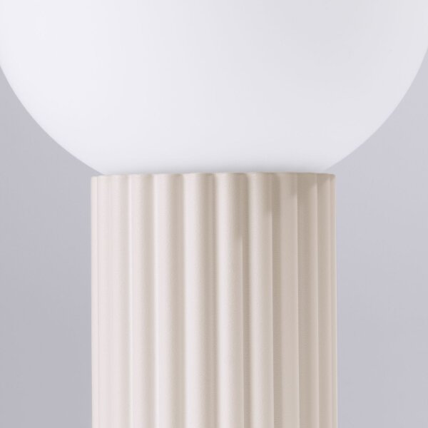 Tischlampe Glas Metall Beige G9 Ø19 cm Kugel blendarm