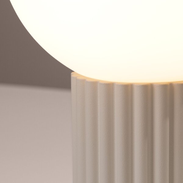 Tischlampe Glas Metall Beige G9 Ø19 cm Kugel blendarm