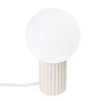 Tischlampe Glas Metall Beige G9 Ø19 cm Kugel blendarm
