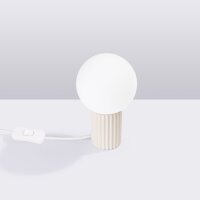 Tischlampe Glas Metall Beige G9 Ø19 cm Kugel blendarm