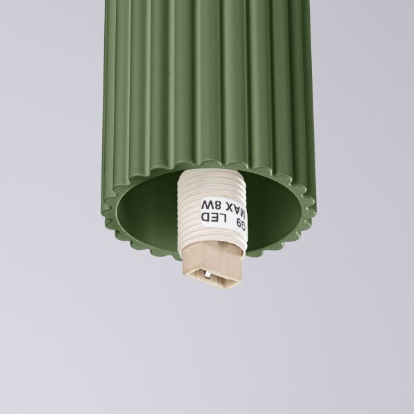 Deckenlampe Bad Oliv Grün IP44 G9 rund Ø12 cm Glas