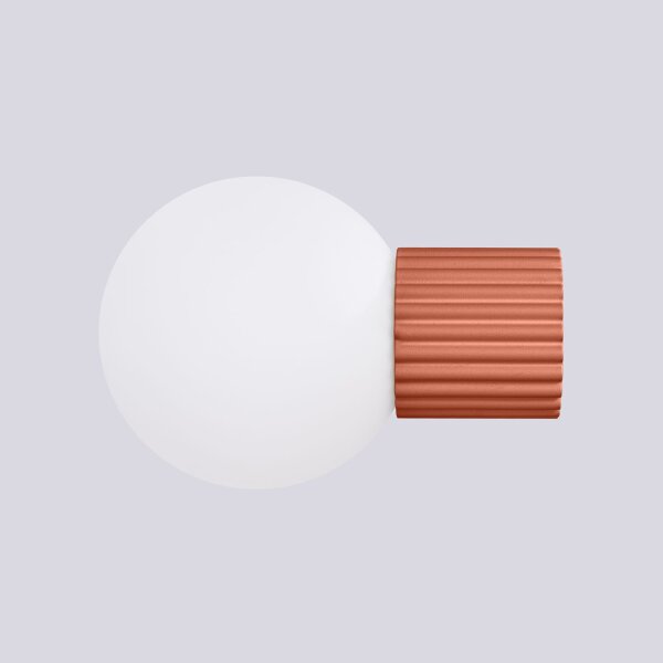 Wandleuchte Glas G9 IP44 H:12 cm Aluminium in Ocker