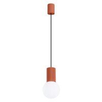 Pendelleuchte Glas G9 &Oslash;12 cm H&auml;ngelampe Aluminium Ocker
