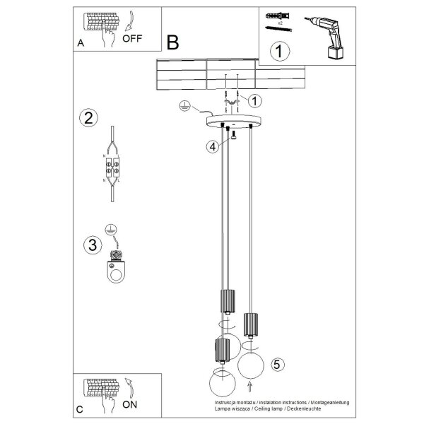 Runde Pendelleuchte Glas Aluminium Ocker G9 Ø25 cm