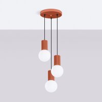 Runde Pendelleuchte Glas Aluminium Ocker G9 Ø25 cm