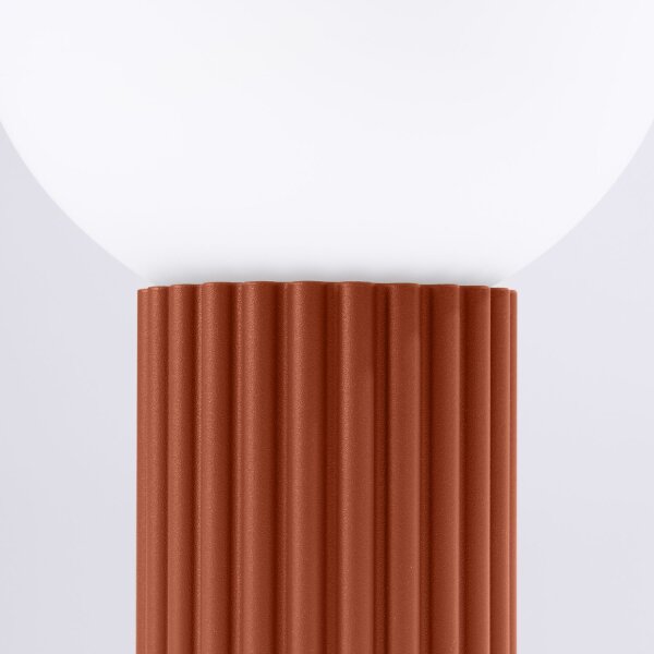 Kleine Tischleuchte Glas Aluminium Ocker G9 19 cm