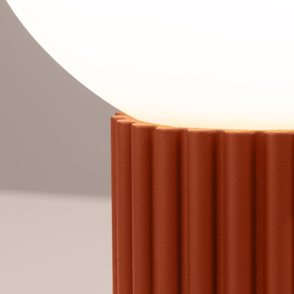 Kleine Tischleuchte Glas Aluminium Ocker G9 19 cm