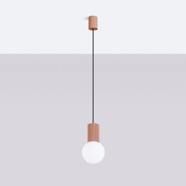 Hängelampe blendarm in Mokka Glas Aluminium G9 Ø12 cm
