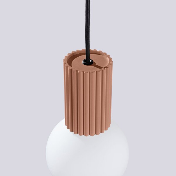 Hängelampe blendarm in Mokka Glas Aluminium G9 Ø12 cm