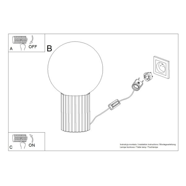 Tischleuchte Glas blendarm G9 19 cm Aluminium Mokka