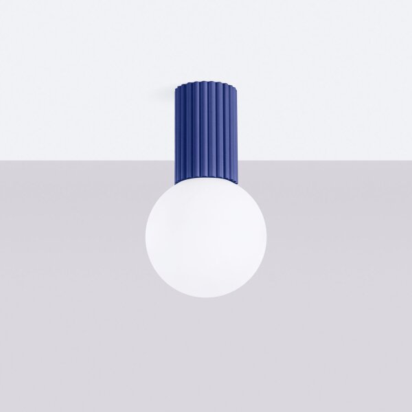 Deckenlampe Bad Marine Blau IP44 G9 rund Ø12 cm Glas