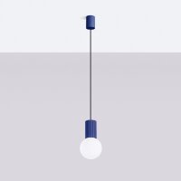 Pendelleuchte Marineblau Glas Alu G9 Ø12 cm blendarm