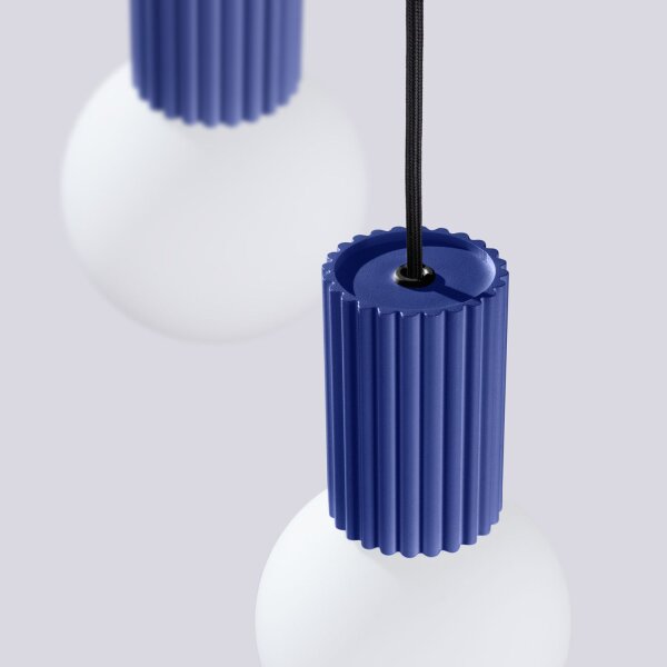 Blendarme Hängelampe Glas Metall G9 L:25 cm Marineblau