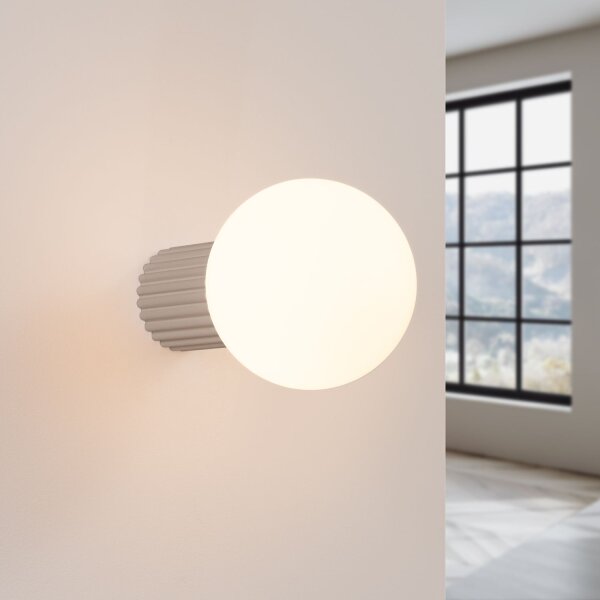 Wandlampe Bad IP44 Taupe G9 H:17 cm Glas blendarm
