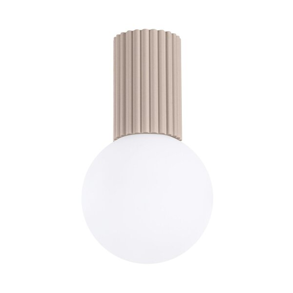 Deckenlampe Badezimmer Taupe IP44 G9 rund Ø12 cm Glas