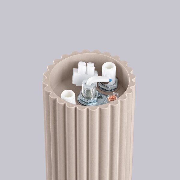 Deckenlampe Badezimmer Taupe IP44 G9 rund Ø12 cm Glas