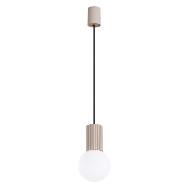 Pendelleuchte Glas blendarm Taupe G9 Ø12 cm Aluminium
