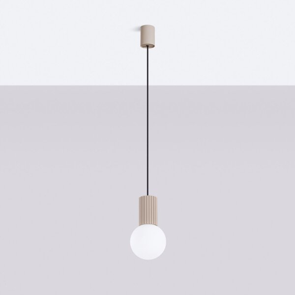 Pendelleuchte Glas blendarm Taupe G9 Ø12 cm Aluminium