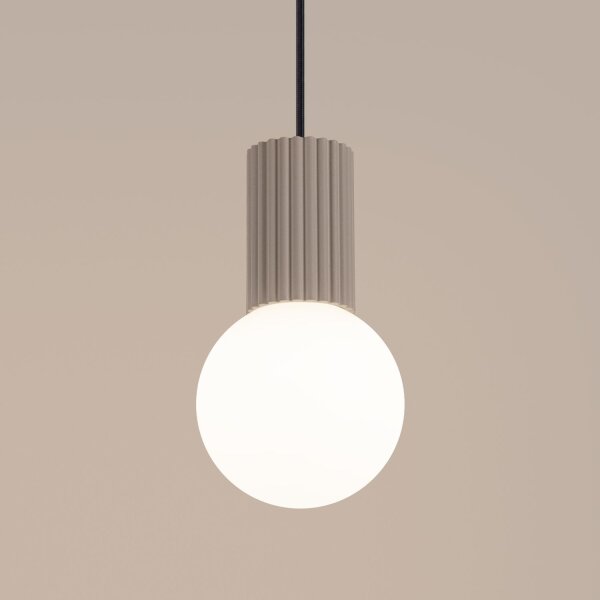 Pendelleuchte Glas blendarm Taupe G9 Ø12 cm Aluminium